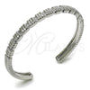 Rhodium Plated Individual Bangle, with White Micro Pave, Polished, Rhodium Finish, 07.60.0011.1