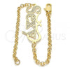 Oro Laminado Fancy Bracelet, Gold Filled Style Polished, Golden Finish, 03.63.2020.08
