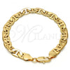 Gold Tone Basic Bracelet, Mariner Design, Polished, Golden Finish, 04.242.0034.08GT