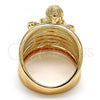 Oro Laminado Multi Stone Ring, Gold Filled Style Angel Design, with White Cubic Zirconia, Polished, Golden Finish, 01.60.0001.12 (Size 12)