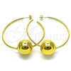 Oro Laminado Large Hoop, Gold Filled Style Chunky Design, Polished, Golden Finish, 02.341.0182.60