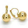 Oro Laminado Leverback Earring, Gold Filled Style Polished, Golden Finish, 02.122.0105