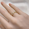 Oro Laminado Elegant Ring, Gold Filled Style Diamond Cutting Finish, Golden Finish, 01.213.0065