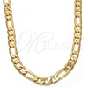 Gold Tone Basic Necklace, Figaro Design, Polished, Golden Finish, 04.242.0019.28GT
