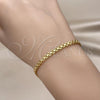 Oro Laminado Basic Bracelet, Gold Filled Style Bismark Design, Polished, Golden Finish, 04.213.0263.08