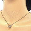 Sterling Silver Pendant Necklace, with White Cubic Zirconia and White Crystal, Polished, Golden Finish, 04.336.0063.2.16