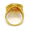 Oro Laminado Multi Stone Ring, Gold Filled Style with White Crystal, Polished, Golden Finish, 01.118.0027.09 (Size 9)