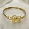Oro Laminado Individual Bangle, Gold Filled Style Eagle and Anchor Design, Polished, Golden Finish, 07.192.0032.04 (05 MM Thickness, Size 4 - 2.25 Diameter)