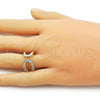 Oro Laminado Multi Stone Ring, Gold Filled Style Baguette Design, with White Cubic Zirconia, Polished, Golden Finish, 01.266.0063