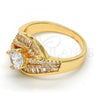Gold Tone Multi Stone Ring, with White Cubic Zirconia, Polished, Golden Finish, 01.199.0004.07.GT (Size 7)