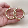 Oro Laminado Large Hoop, Gold Filled Style Hollow Design, Polished, Golden Finish, 02.163.0315.50