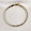 Oro Laminado Basic Bracelet, Gold Filled Style Curb Design, Polished, Tricolor, 03.213.0355.08