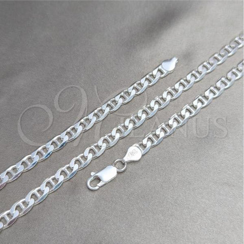 Sterling Silver Basic Bracelet, Mariner Design, Polished, Silver Finish, 04.420.0019.09