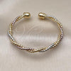 Oro Laminado Individual Bangle, Gold Filled Style and Hollow Polished, Tricolor, 07.170.0066