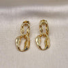 Oro Laminado Dangle Earring, Gold Filled Style Polished, Golden Finish, 02.163.0223