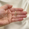 Oro Laminado Fancy Pendant, Gold Filled Style Initials Design, with White Cubic Zirconia, Polished, Golden Finish, 05.26.0033