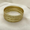 Gold Plated Dozen Bangle, Diamond Cutting Finish, Golden Finish, 03.08.0142.03