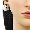 Oro Laminado Leverback Earring, Gold Filled Style Polished, Rhodium Finish, 02.163.0073.1