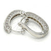 Rhodium Plated Huggie Hoop, with White Cubic Zirconia, Polished, Rhodium Finish, 02.217.0024.1.15
