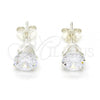 Sterling Silver Stud Earring, with White Cubic Zirconia, Polished, Silver Finish, 02.63.2607