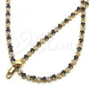 Oro Laminado Necklace and Bracelet, Gold Filled Style with Sapphire Blue and White Cubic Zirconia, Polished, Golden Finish, 06.284.0013.2