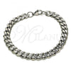 Stainless Steel Basic Bracelet, Concave Cuban Design, Polished,, 03.278.0020.08