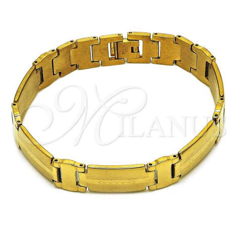 Stainless Steel Solid Bracelet, Polished, Golden Finish, 03.114.0008.1.09