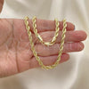 Oro Laminado Basic Necklace, Gold Filled Style Rope Design, Polished, Golden Finish, 5.222.033.30