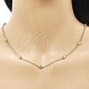 Oro Laminado Basic Necklace, Gold Filled Style Rolo and Ball Design, Polished, Golden Finish, 04.213.0281.24