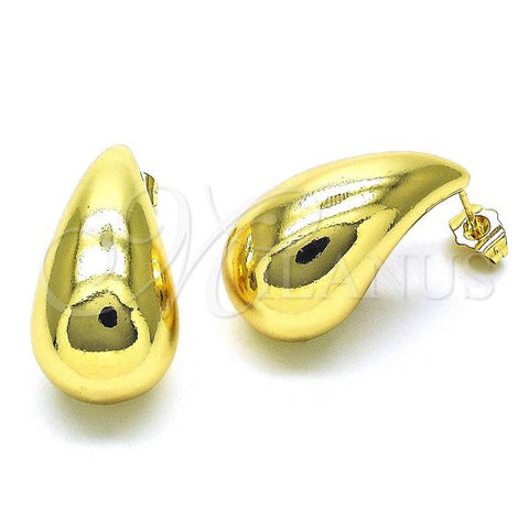 Oro Laminado Stud Earring, Gold Filled Style Polished, Golden Finish, 02.163.0241