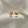 Oro Laminado Stud Earring, Gold Filled Style Ball Design, Polished, Golden Finish, 5.128.008