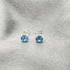 Sterling Silver Stud Earring, with Aquamarine Cubic Zirconia, Polished, Silver Finish, 02.397.0040.03