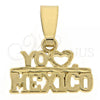Oro Laminado Fancy Pendant, Gold Filled Style Golden Finish, 5.181.031
