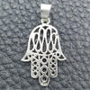 Sterling Silver Religious Pendant, Hand of God Design, Polished, Silver Finish, 05.392.0006