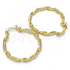 Oro Laminado Medium Hoop, Gold Filled Style Diamond Cutting Finish, Golden Finish, 02.170.0208.1.30