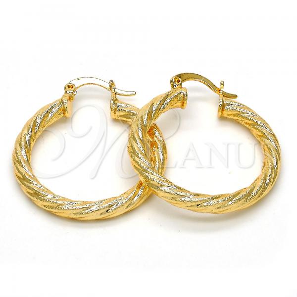 Oro Laminado Medium Hoop, Gold Filled Style Matte Finish, Golden Finish, 02.170.0127.30