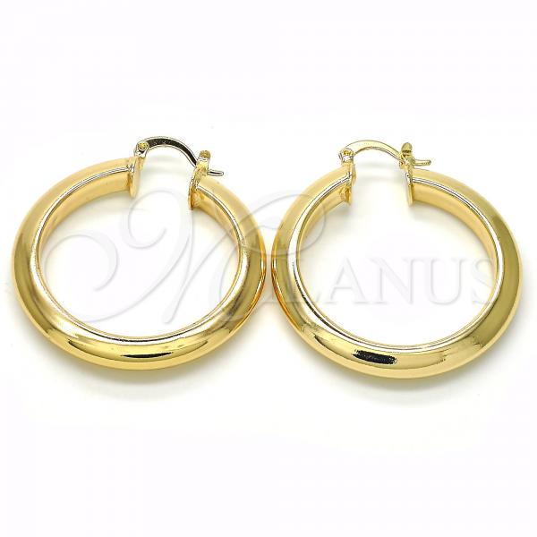 Oro Laminado Medium Hoop, Gold Filled Style Polished, Golden Finish, 02.261.0050.40
