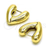 Oro Laminado Huggie Hoop, Gold Filled Style Heart Design, Polished, Golden Finish, 02.213.0447