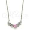 Rhodium Plated Pendant Necklace, with Pink and White Cubic Zirconia, Polished, Rhodium Finish, 04.213.0035.1.16