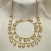 Oro Laminado Necklace and Bracelet, Gold Filled Style Heart Design, Polished, Golden Finish, 06.105.0005