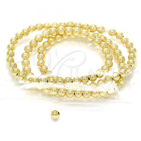 Oro Laminado Bead, Gold Filled Style Ball Design, Polished, Golden Finish, 5.234.028.04.100