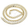 Oro Laminado Basic Necklace, Gold Filled Style Curb Design, Polished, Golden Finish, 5.222.004.30