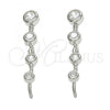 Sterling Silver Stud Earring, with White Cubic Zirconia, Polished, Rhodium Finish, 02.186.0157.1