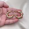 Oro Laminado Medium Hoop, Gold Filled Style and Hollow Polished, Golden Finish, 02.213.0634.30