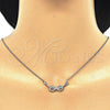 Sterling Silver Pendant Necklace, Infinite Design, with White Cubic Zirconia, Polished, Rhodium Finish, 04.336.0078.16