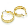 Oro Laminado Medium Hoop, Gold Filled Style Diamond Cutting Finish, Golden Finish, 02.261.0022.30