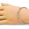 Rhodium Plated Individual Bangle, and Four-leaf Clover with White Micro Pave, Polished, Rhodium Finish, 07.60.0008.1