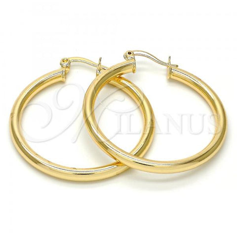 Oro Laminado Small Hoop, Gold Filled Style Polished, Golden Finish, 02.58.0021.30