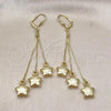 Oro Laminado Long Earring, Gold Filled Style Star Design, Golden Finish, 5.079.001