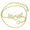 Sterling Silver Fancy Bracelet, with White Micro Pave, Polished, Golden Finish, 03.336.0065.2.08